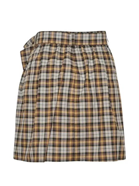 Cu centură fustă midi Msgm în carouri maro