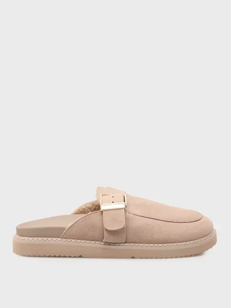 Замшеві сабо Tommy Hilfiger з пряжкою бежеві