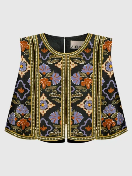 Топ Oasira з розрізами Alemais зелений