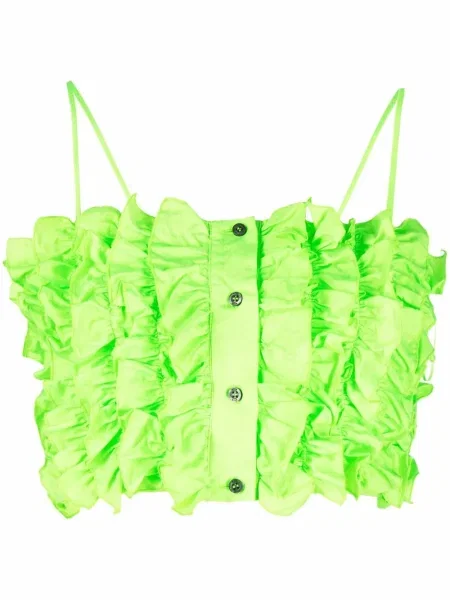 Cropp top Msgm cu volane verde