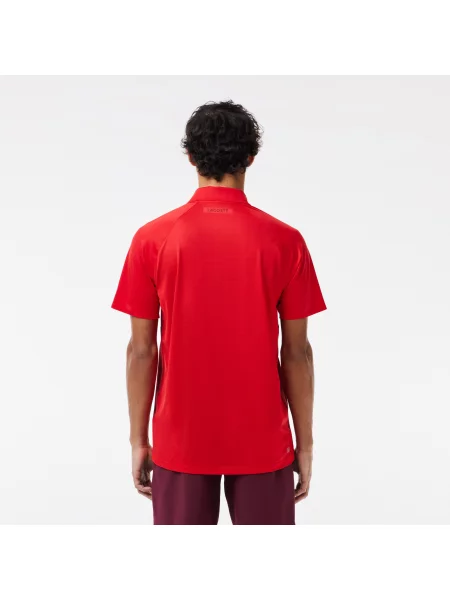 Lacoste Sport X Novak Djokovic Erkek Regular Fit Kırmızı Polo czerwony