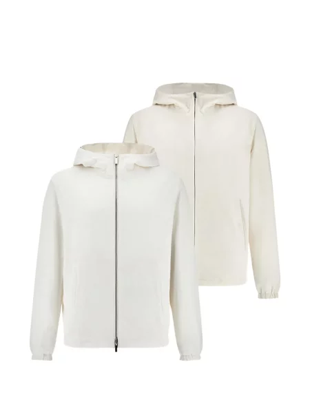 Ленена ветровка Paul & Shark с качулка бяло