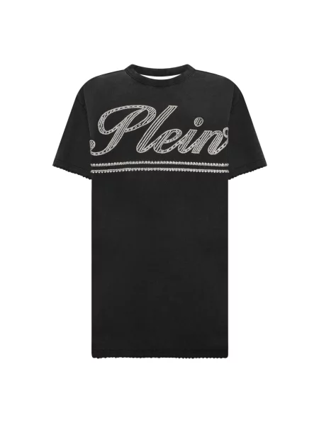 Sukienka koszulowa Philipp Plein z odkrytymi plecami czarna