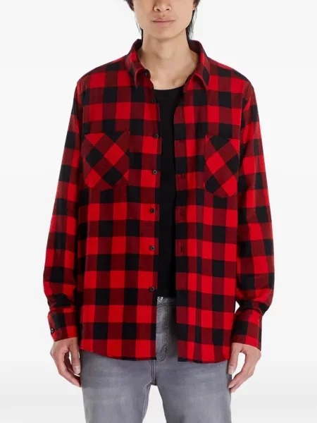 Kockás flanel ing Urban Classics piros