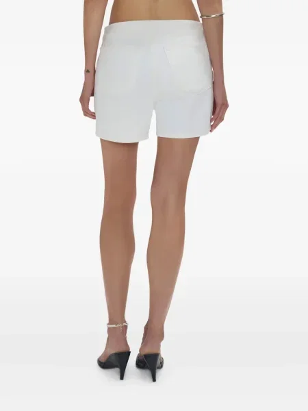 Pantaloni scurți din denim Re/done cu șireturi din dantelă alb