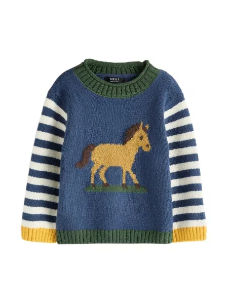 Next Pulover bleumarin / sepie / verde jad / murdar alb
