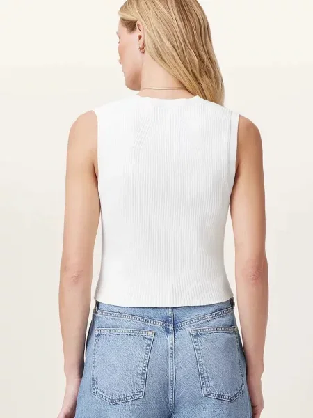 AllSaints top de damă din vâscoză alb