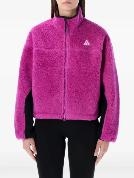 Iš natūralios odos retro stiliaus kelnės Nike apvaliu kaklu ruda