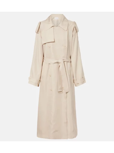 Trenci The Frankie Shop din țesătură twill alb