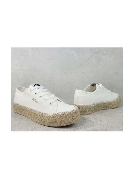 Pantofi Lee Cooper tricotate alb
