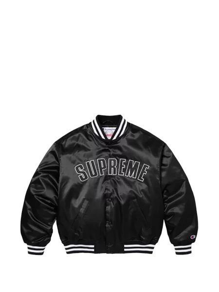 Geacă Supreme din satin negru
