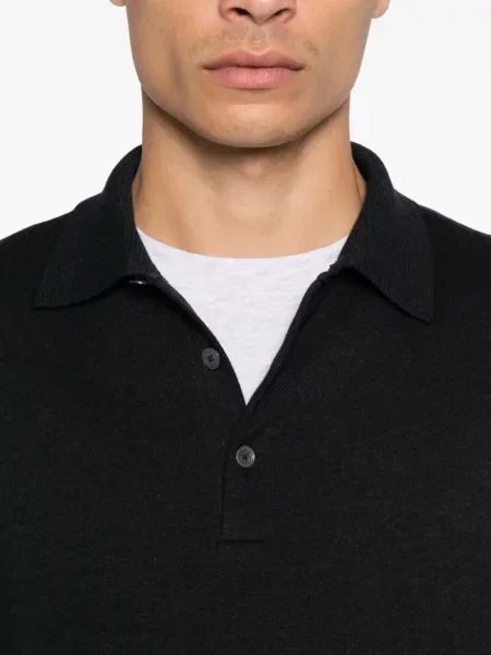 Lung tricou polo Zegna negru