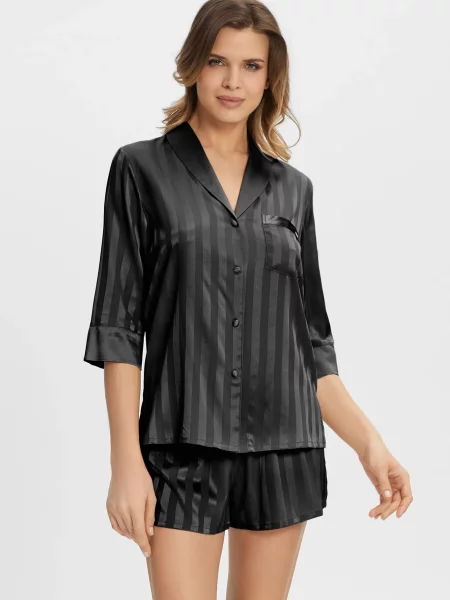 Шовкові смугасті шорти Marc&andre чорні