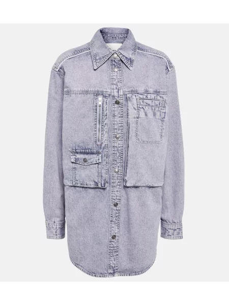 Geacă de blugi Isabel Marant cu perle violet