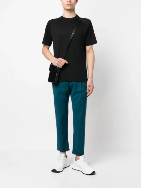 Vilnonis trumpas marškinėliai Zegna juoda