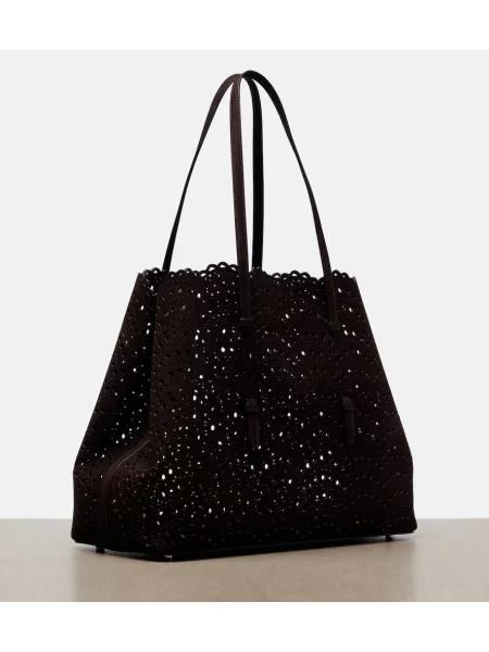 Geantă shopper Alaïa din piele maro
