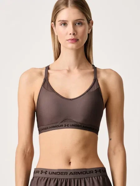Under Armour športová podprsenka Crossback Low hnedá