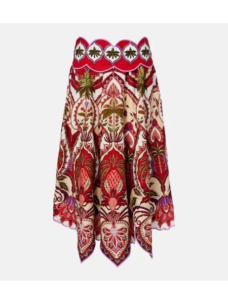 Fustă midi Farm Rio de in până la genunchi roșu