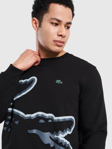 Lacoste Bluza Large Croc Sweat Black czarna