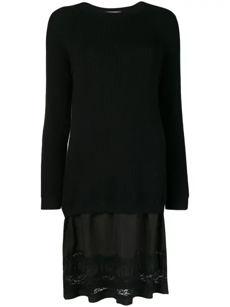 Sukienka Moschino koronkowa garniturowa czarna