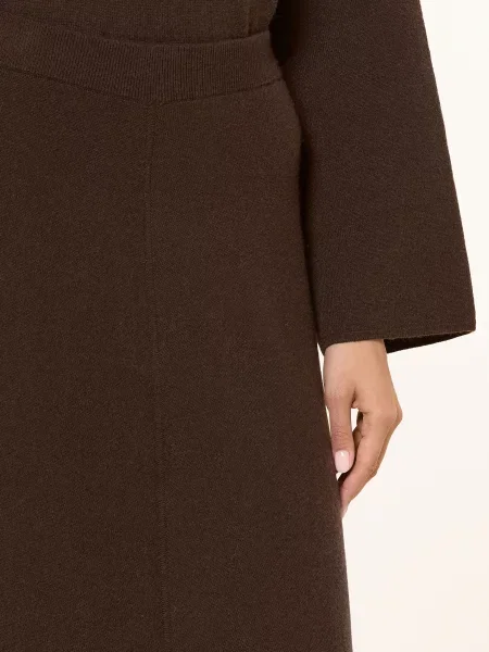 Allude Pletená Sukně S Kašmírem tmavě hnědá