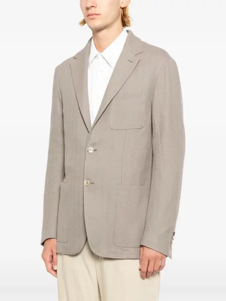 Sacou Canali cu model herringbone gri