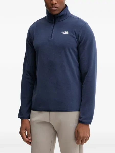 Pulover The North Face din fleece albastru