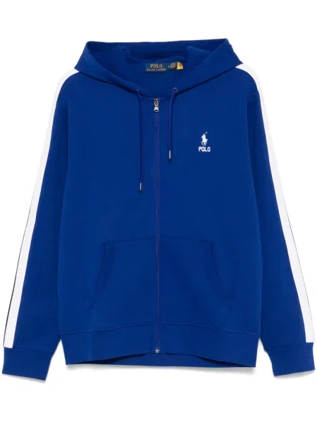 Hanorac cu glugă Polo Ralph Lauren din fleece cu imagine cu model paisley maro