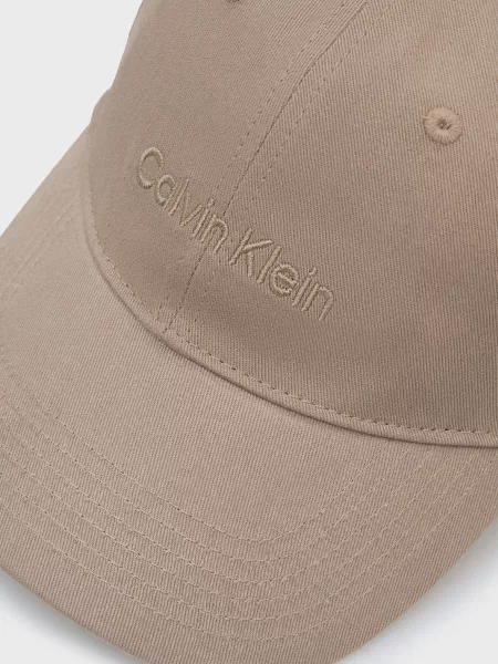 Вишита кепка Calvin Klein бежева