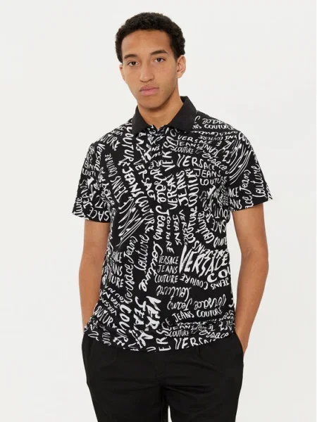 Versace Jeans Couture Тениска с яка и черен