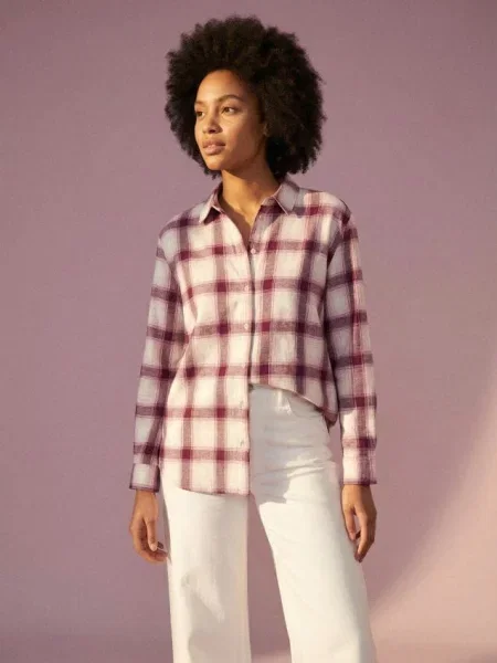 Фланелева сорочка в клітинку з домішкою різнобарвний