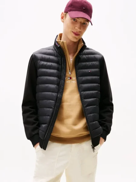 Jachetă Tommy Hilfiger Mix Media Ess Rwb Stand Collar Black L negru