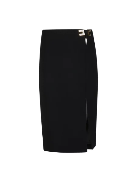 Spódnica midi Elisabetta Franchi z logo czarna
