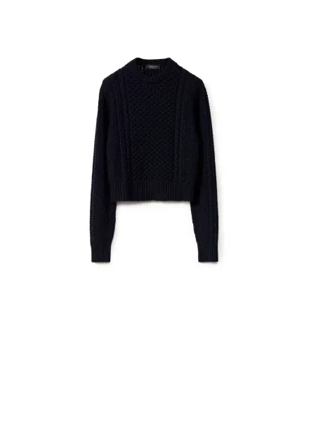 Dzianinowy sweter Fabiana Filippi niebieski