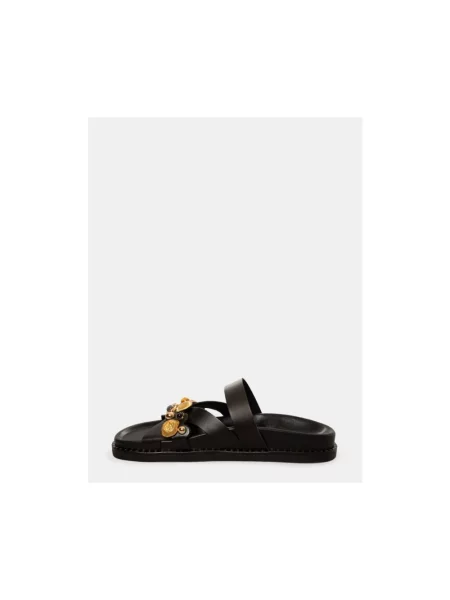 Klapki Caryatis Greek Sandals skórzane czarne