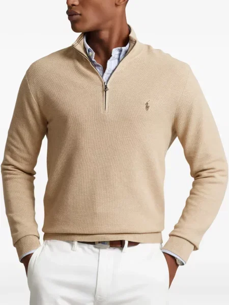 Tricou polo Polo Ralph Lauren cu autograf cu 5 buzunare în carouri gri