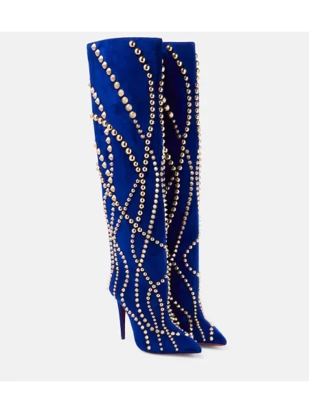 Kozačky Christian Louboutin modré