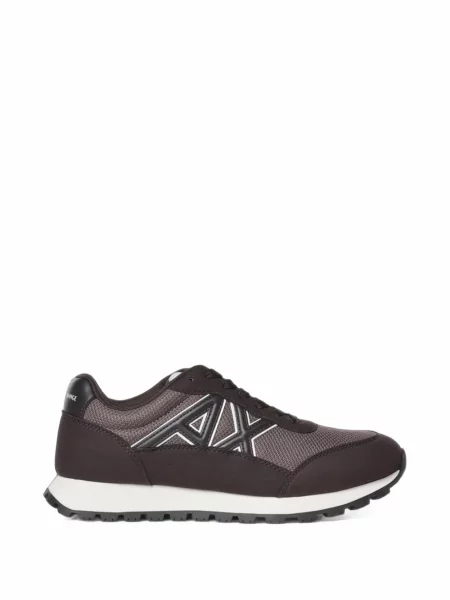 Sneakerși Armani Exchange cu autograf maro