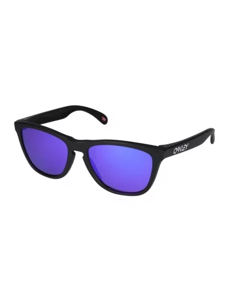 Matowe okulary Oakley Frogskins z fioletowymi soczewkami Prizm czarne