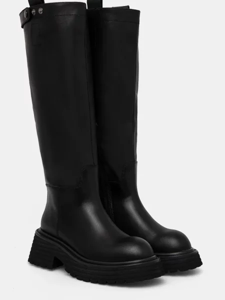 Кожаные сапоги Answear.lab на платформе черные