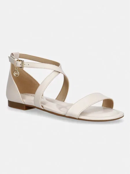 Usnjeni sandali MICHAEL Michael Kors Alexa Flex Flat Sandal bež