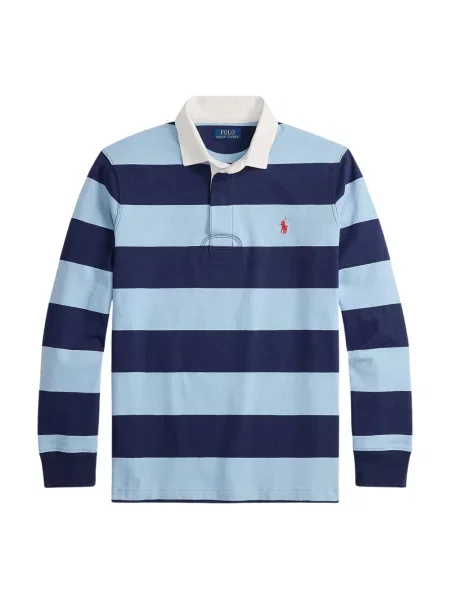 Bluza o kroju regular fit z czystej bawełny model LS RUGBY Polo Ralph Lauren błękitna