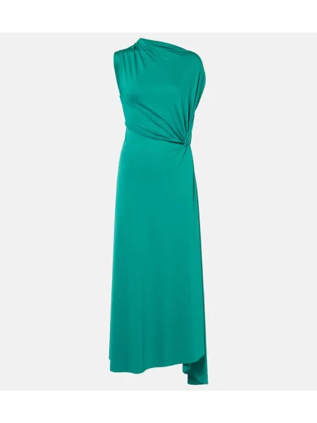 Rochie midi Victoria Beckham din jerseu până la genunchi de costum verde