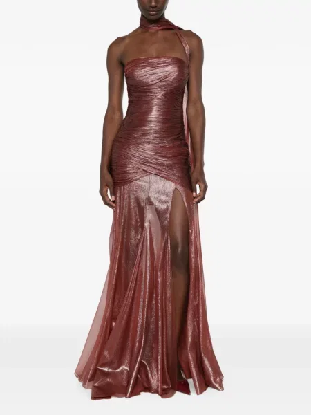Rochie maxi Maria Lucia Hohan cu volane maro