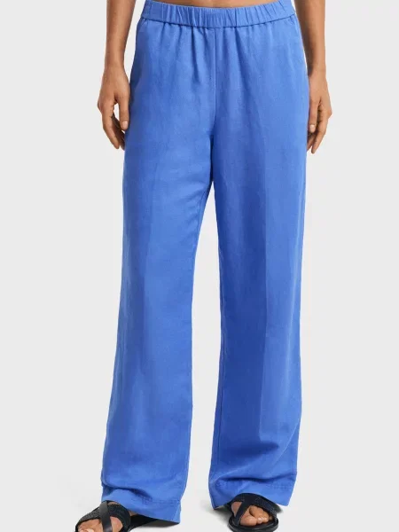 Лляні штани Gant сині