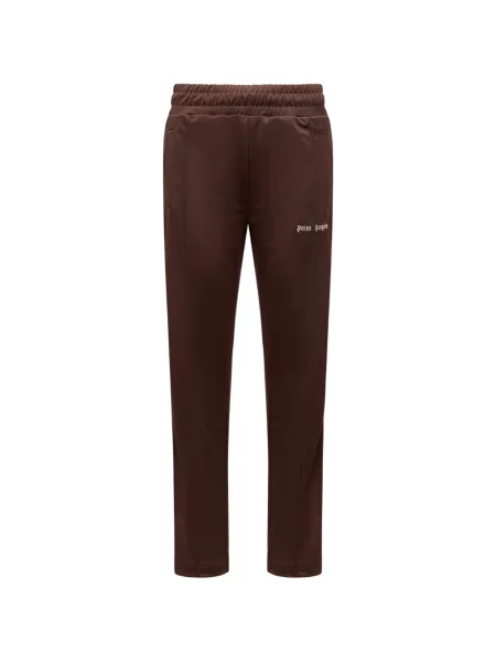 Pantaloni Palm Angels cu dungi cu imagine alergare maro