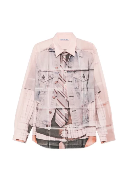 Cămașă Acne Studios cu imagine roz