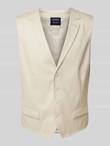 Kamizelka o kroju slim fit z kołnierzem rewersowym Mcneal beżowa