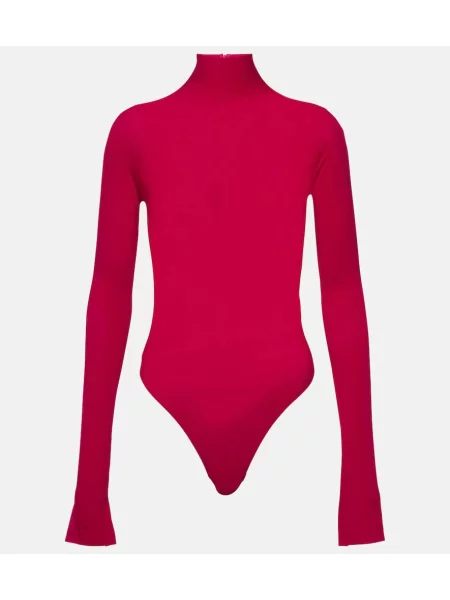 Body Alaïa din jerseu roz