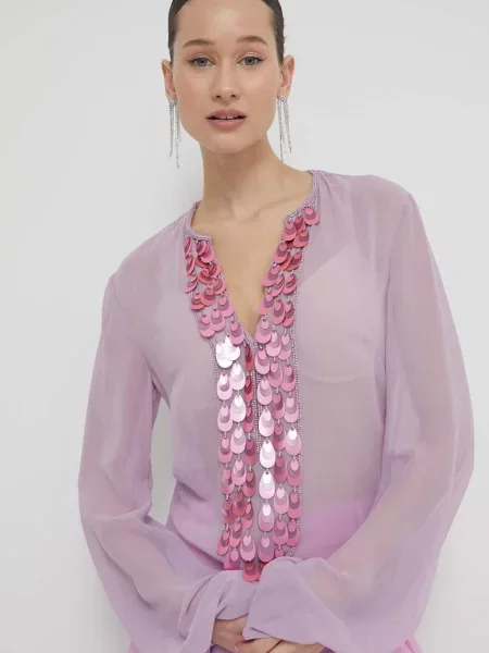 Блуза Blugirl Blumarine лилаво с апликация виолетово